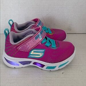 Skechers Kids Light-Up Sneakers - Pink Teal